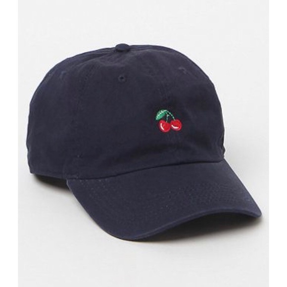 Brandy Melville Accessories - Brandy Melville cherry navy baseball cap NWT